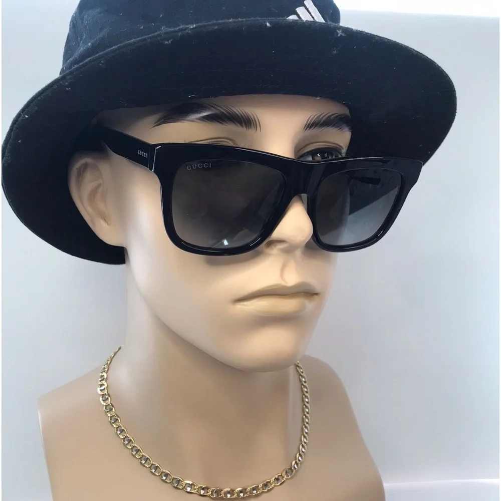 New Authentic Gucci Grey Rectangular Sunglasses GG0158SN 001
